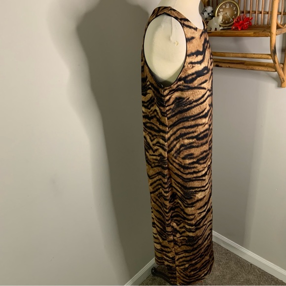 Animal Print Bodycon Midi Dress River Island NWT Tiger Print USA Large STRETCH - Picture 3 of 6